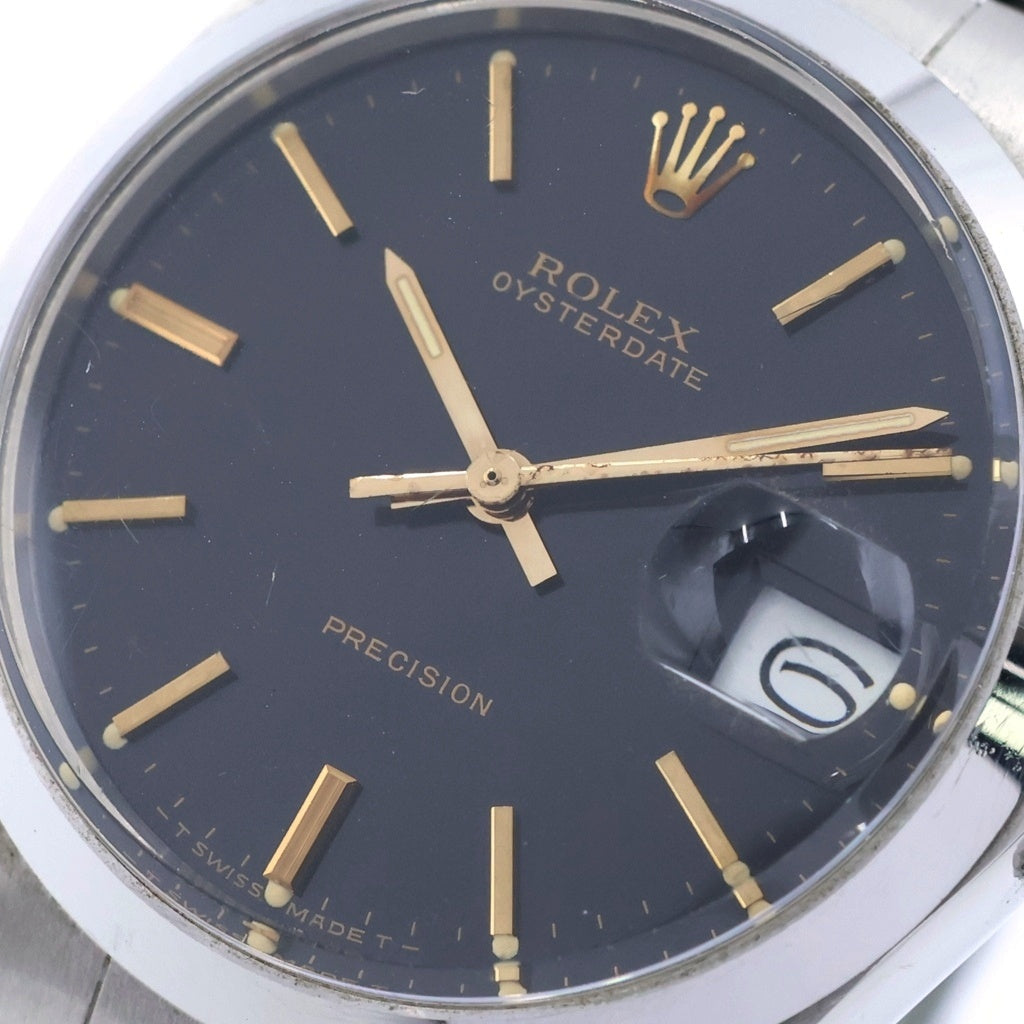 ROLEX(ロレックス) オイスターデイト 黒文字盤 ステンレス 自動巻き SS/AT 6694 腕時計