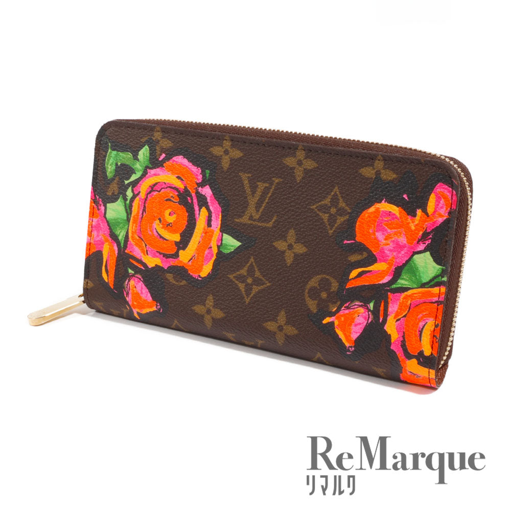 LOUIS VUITTON(ルイヴィトン) モノグラム ジッピーウォレット ローズ M93759 ブラウン 花柄 PVC 長財布 財布 ラウンドファスナー