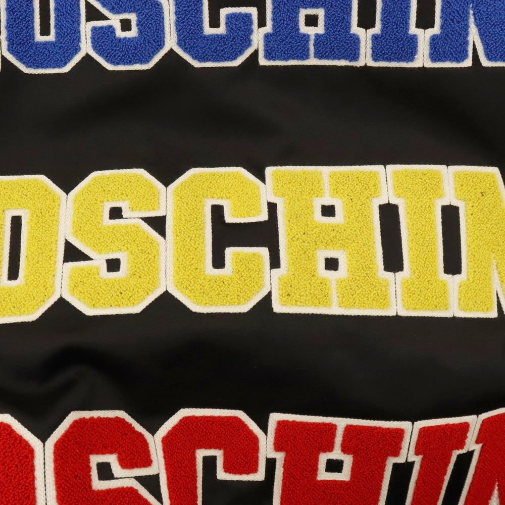 MOSCHINO(モスキーノ) アームレザーバックロゴ ロングスタジアムマルチカラージャケット スタジャン DA0616