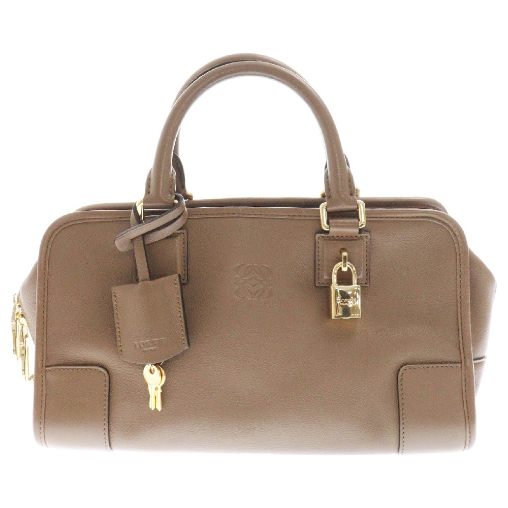 LOEWE(ロエベ) アマソナ28 ハンドバッグ ミニバッグ ブラウン レザー ロゴ ゴールド金具