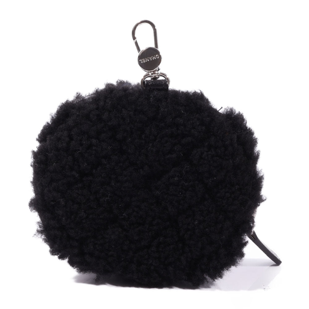 CHANEL(シャネル) ココマーク チェーンポーチ ブラック ボア×ラムスキン シルバー金具