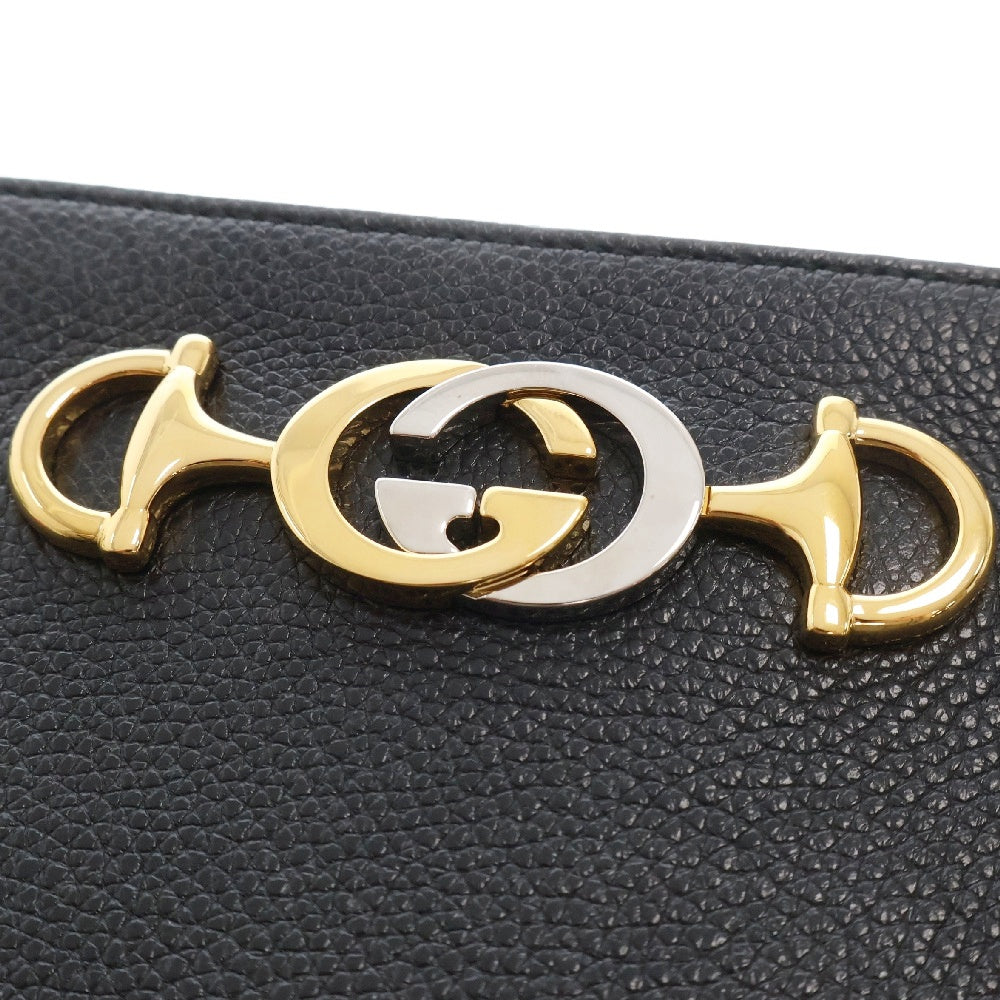 GUCCI(グッチ) ズゥミ クラッチバッグ GGロゴ ブラック レザー 570728