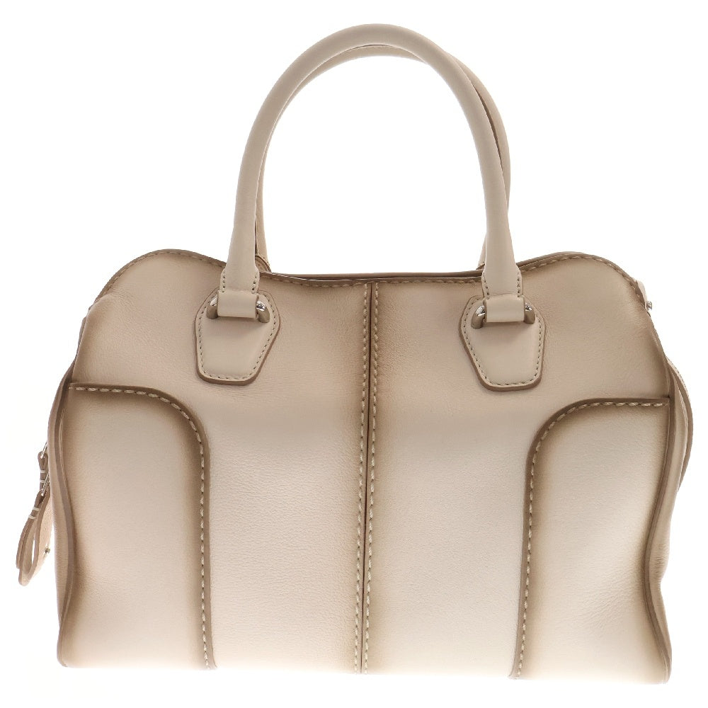 TOD'S(トッズ) セラ 2wayハンドバッグ アイボリー レザー ショルダーバッグ ボストンバッグ シルバー金具