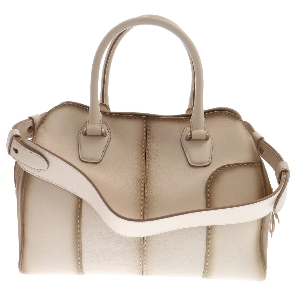 TOD'S(トッズ) セラ 2wayハンドバッグ アイボリー レザー ショルダーバッグ ボストンバッグ シルバー金具