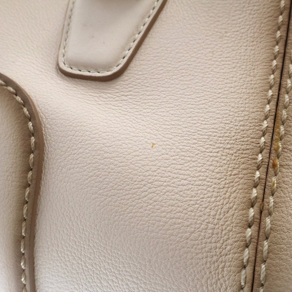 TOD'S(トッズ) セラ 2wayハンドバッグ アイボリー レザー ショルダーバッグ ボストンバッグ シルバー金具