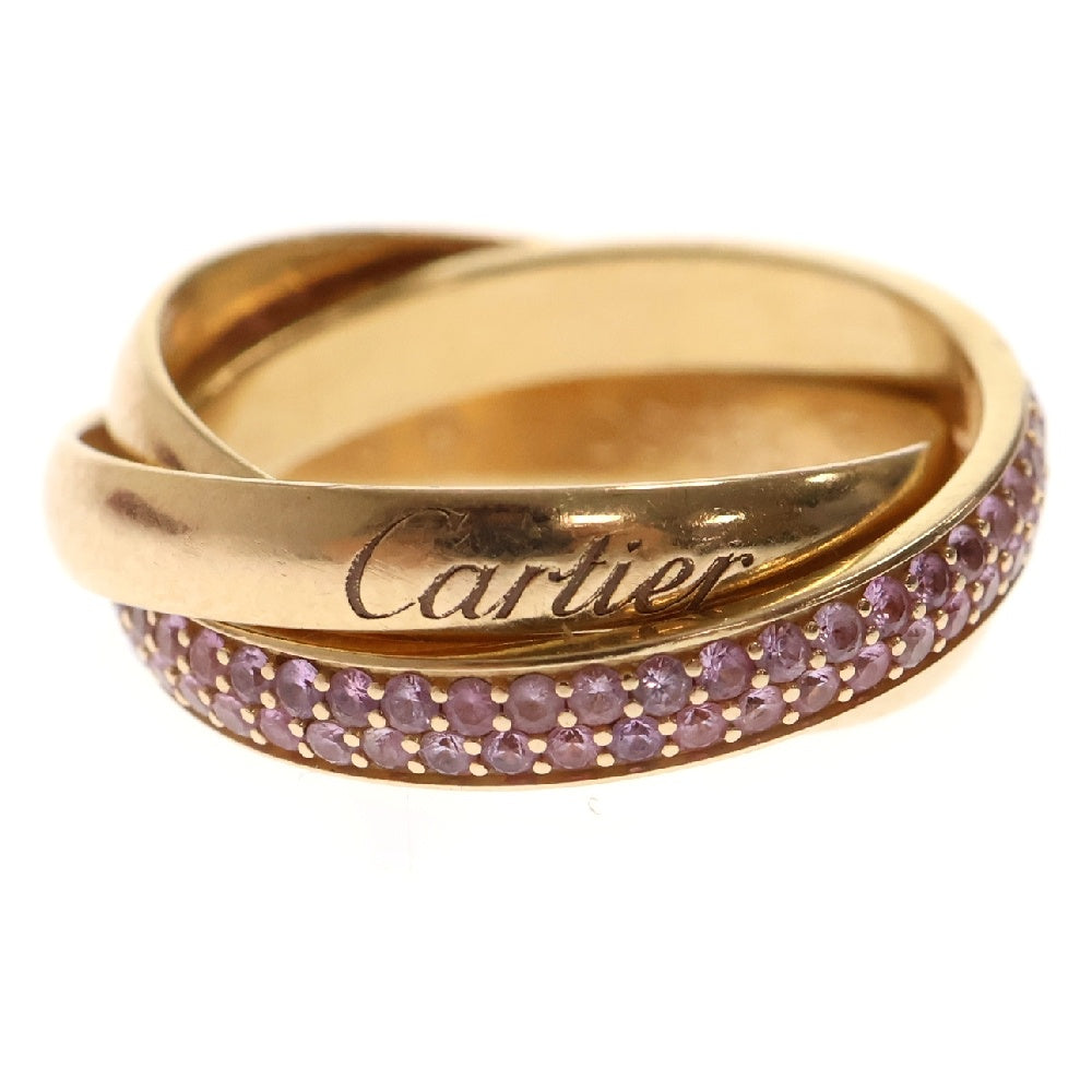 Cartier(カルティエ) トリニティリング ピンクサファイア 750 YG イエローゴールド #48 K18 指輪 ジュエリー