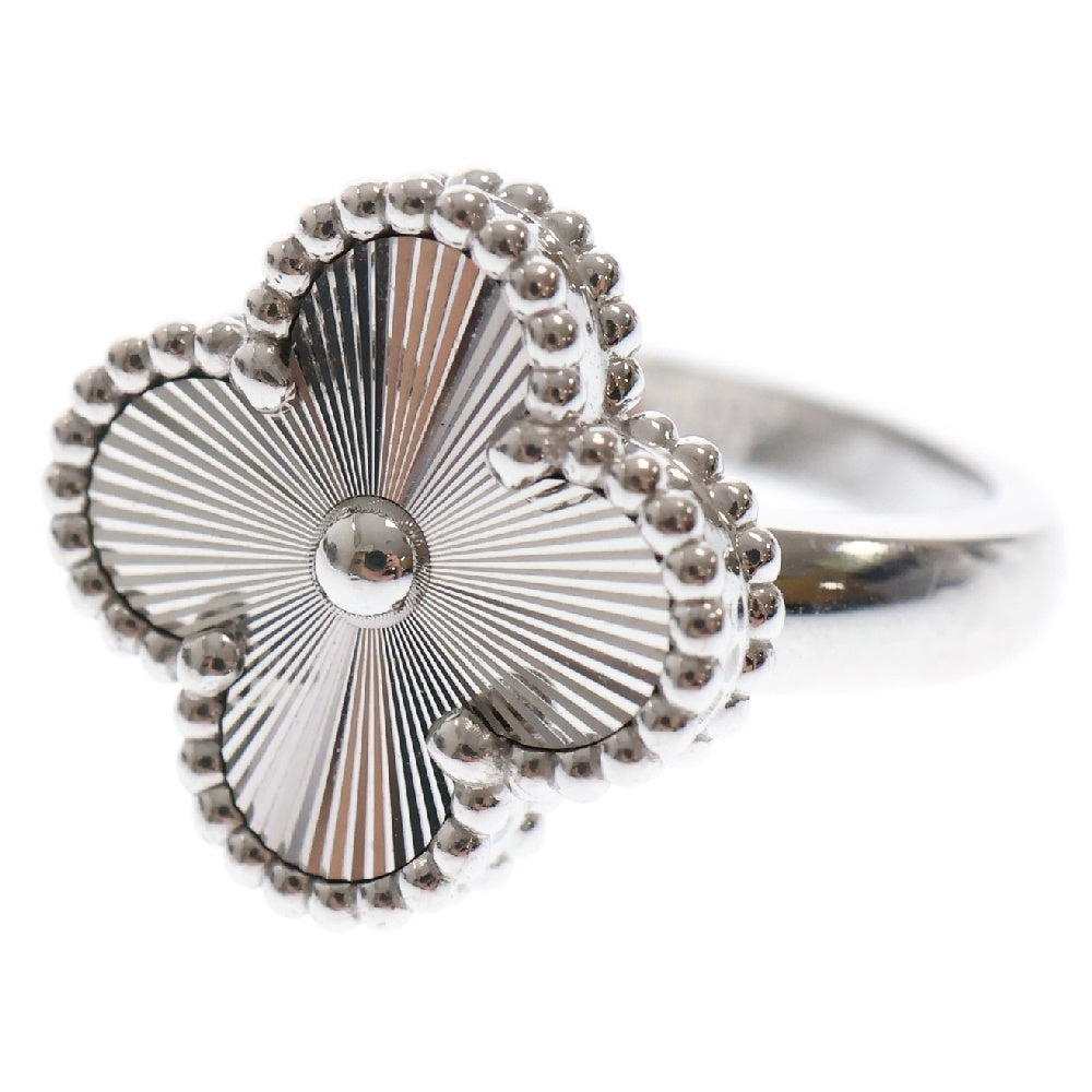 Van Cleef & Arpels(ヴァンクリーフアンドアーペル) ヴィンテージアルハンブラ ギョーシェ ギョシェ リング K18WG #46 VCARP9XI ホワイトゴールド 指輪 アクセサリー ジュエリー