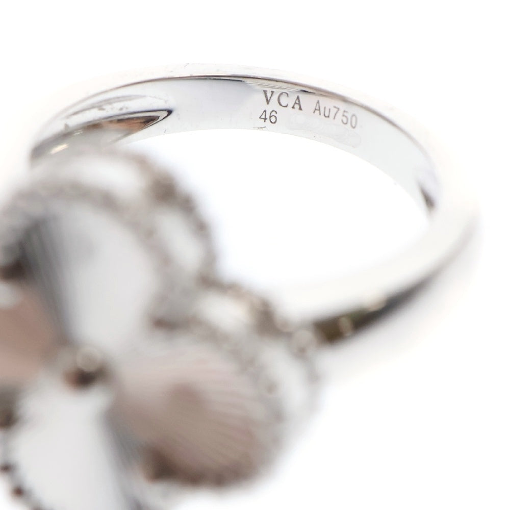 Van Cleef & Arpels(ヴァンクリーフアンドアーペル) ヴィンテージアルハンブラ ギョーシェ ギョシェ リング K18WG #46 VCARP9XI ホワイトゴールド 指輪 アクセサリー ジュエリー