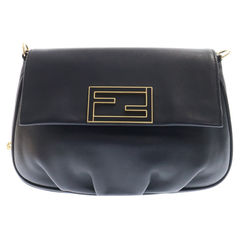 FENDI(フェンディ) チェーンショルダーバッグ ブラック レザー ゴールド金具 8M0276