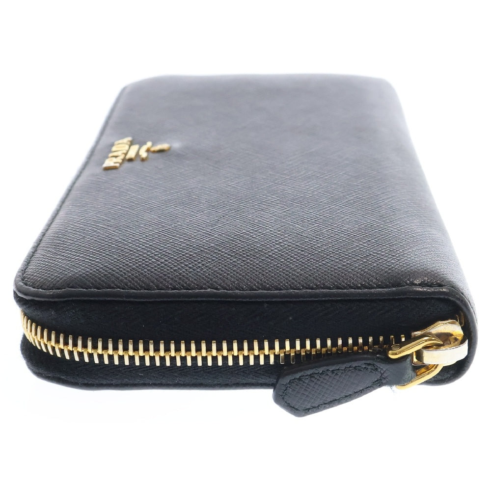 PRADA(プラダ) サフィアーノ ラウンドファスナー長財布 ブラック レザー