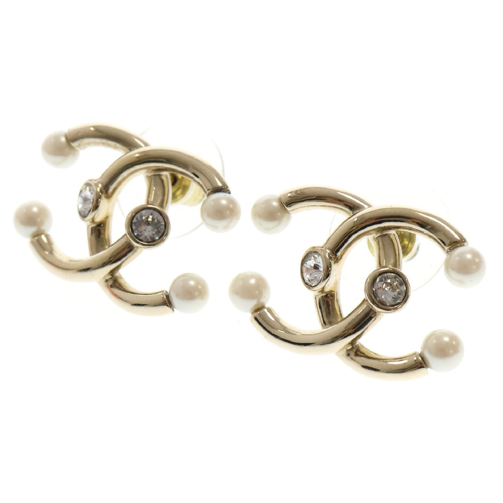 CHANEL(シャネル) ココマーク フェイクパール ラインストーンピアス ゴールド GP B21A アクセサリー