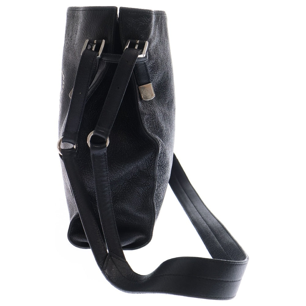 LOEWE(ロエベ) アナグラム スタッズ ショルダーバッグ ブラック レザー シルバー金具