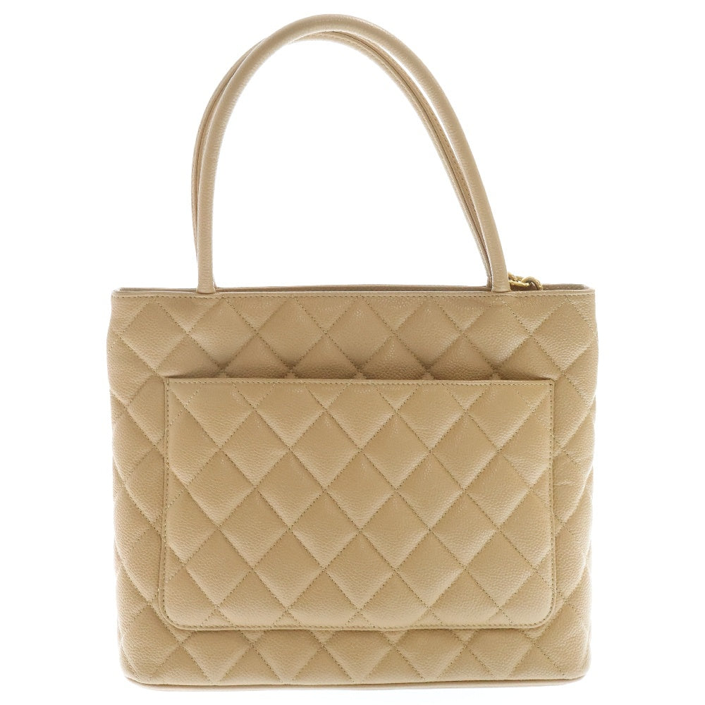 CHANEL(シャネル) 復刻トート ベージュ キャビアスキン ゴールド金具 ハンドバッグ トートバッグ ゴールド金具 ココマーク A01804