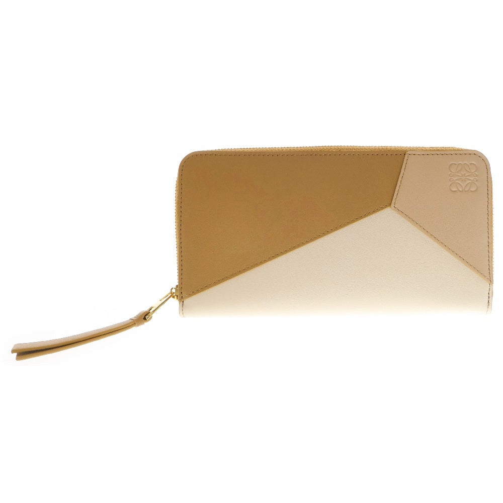 LOEWE(ロエベ) パズル ジップアラウンドウォレット ラウンドファスナー長財布 ベージュ レザー ロングウォレット