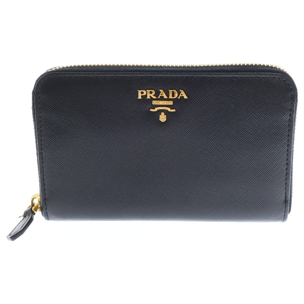 PRADA(プラダ) サフィアーノコンパクトジップウォレット 財布 ブラック 1M1157