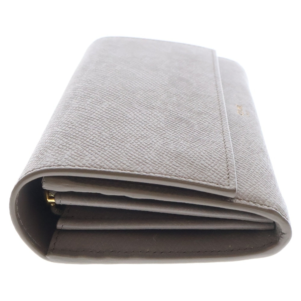 CELINE(セリーヌ) ラージフラップレザーウォレット 二つ折り財布 グレー 10B563BEL
