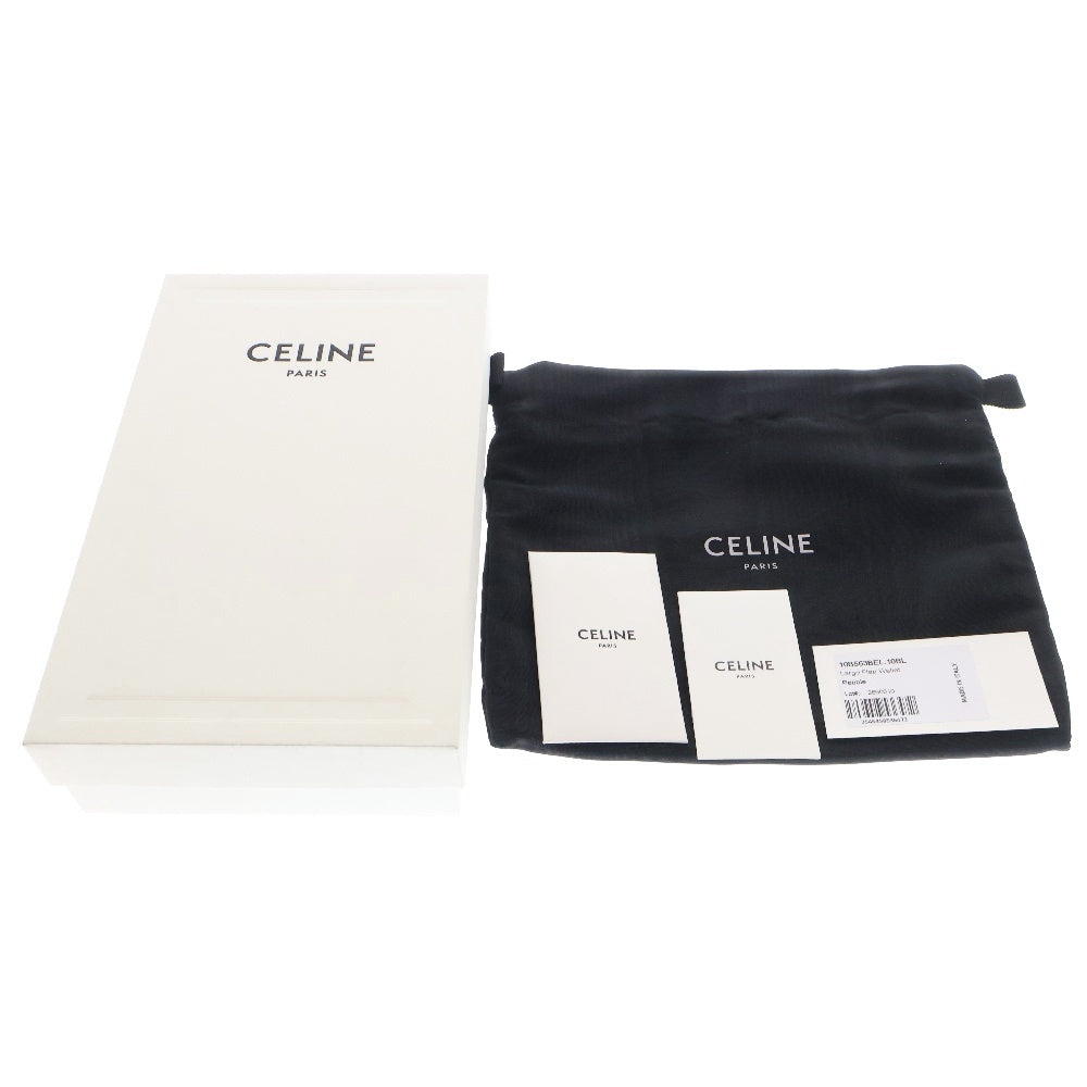 CELINE(セリーヌ) ラージフラップレザーウォレット 二つ折り財布 グレー 10B563BEL