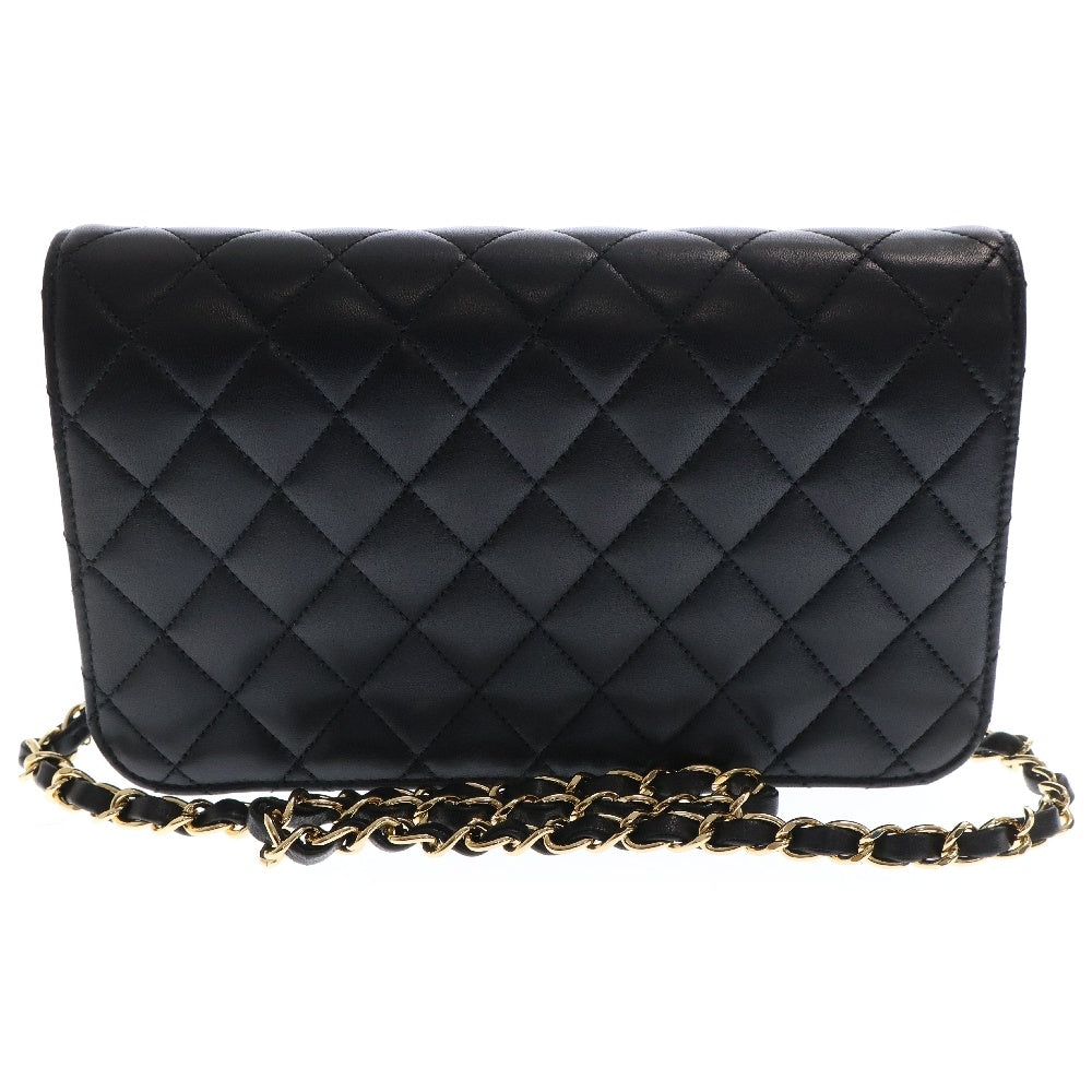 CHANEL(シャネル) マトラッセ23 フルフラップ シングルチェーン ターンロック ショルダーバッグ ブラック ラムスキン ゴールド金具