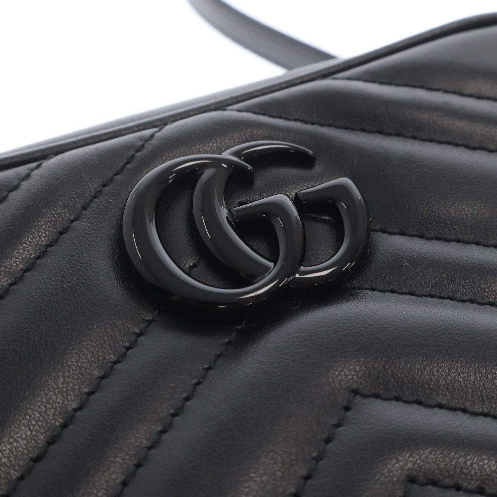 GUCCI(グッチ) GGマーモント ショルダーバッグ ブラック レザー キルティング 634936