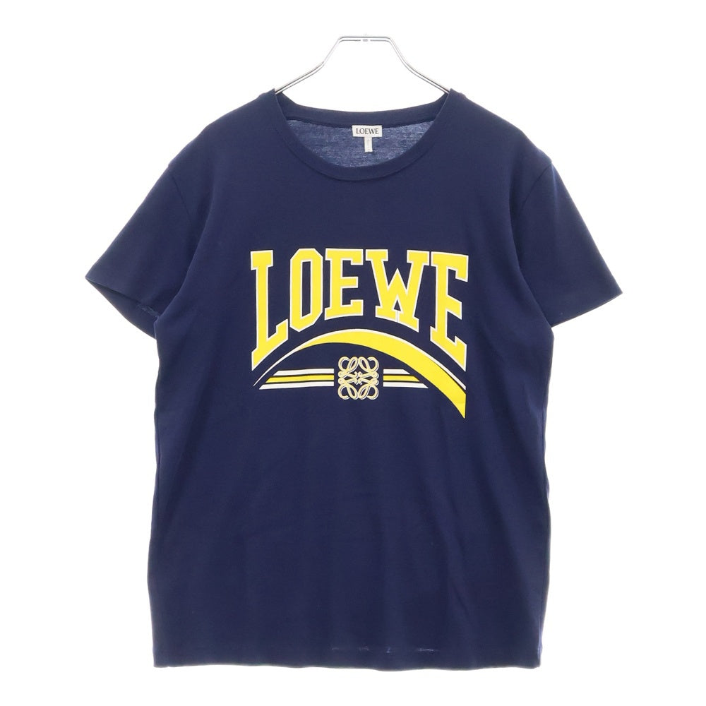 LOEWE(ロエベ) フロントロゴ半袖Tシャツ ネイビー×イエロー S359Y22X30