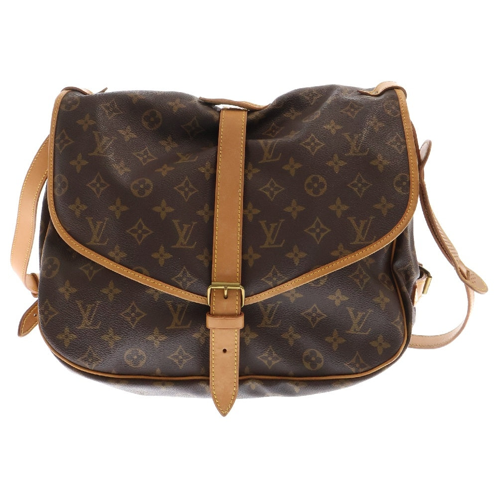LOUIS VUITTON(ルイヴィトン) モノグラム ソミュールGM レザーショルダーバッグ ブラウン M40662