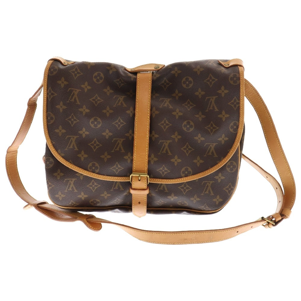 LOUIS VUITTON(ルイヴィトン) モノグラム ソミュールGM レザーショルダーバッグ ブラウン M40662