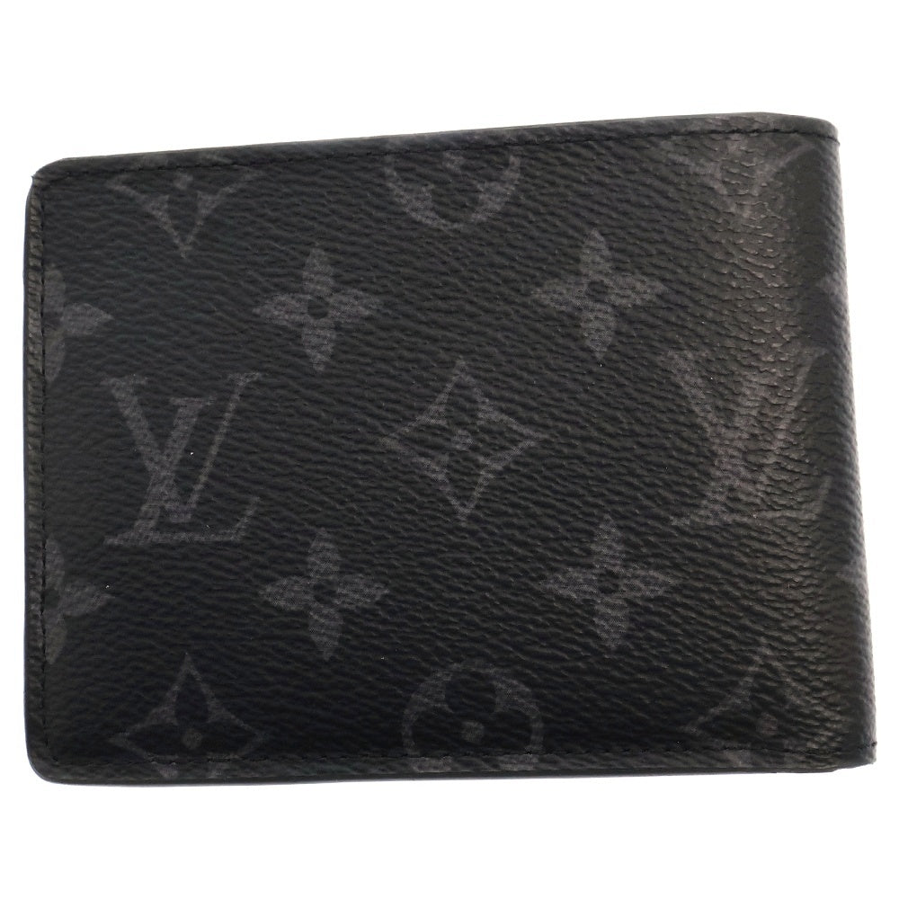 LOUIS VUITTON(ルイヴィトン) モノグラム・エクリプス ポルトフォイユ・ミュルティプル コンパクトウォレット 二つ折り財布 ブラック カードケース PVC M61695