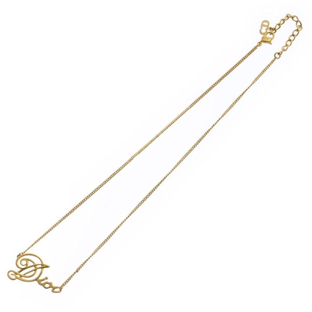 Christian Dior(クリスチャンディオール) ロゴ ネックレス GP ゴールド ペンダント アクセサリー