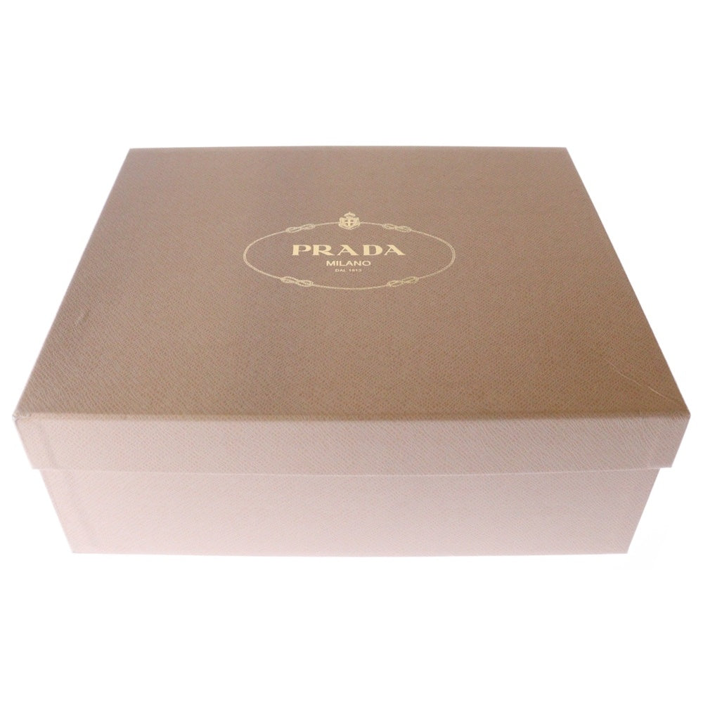PRADA(プラダ) ハイヒールレザーシューズ レザー 編み上げ ブラック #38 1/2 レディース