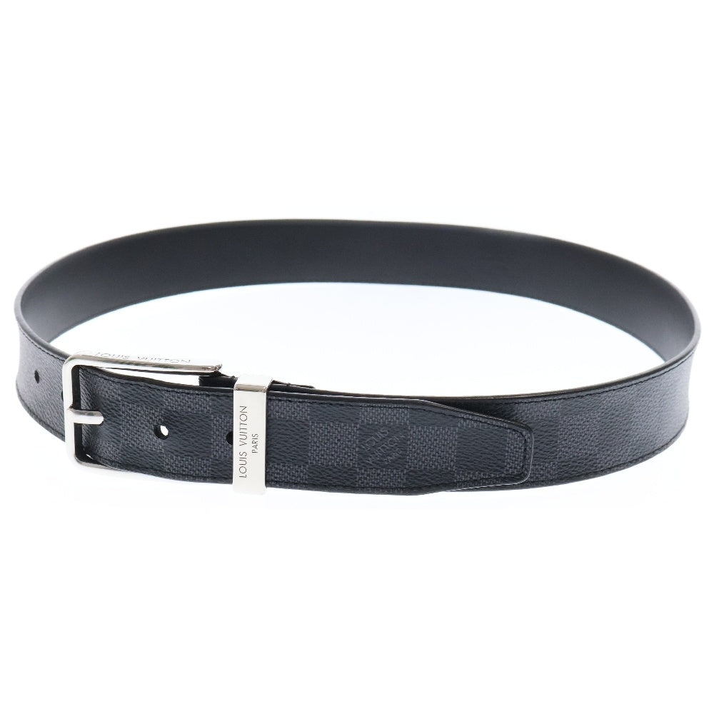 LOUIS VUITTON(ルイヴィトン) ダミエグラフィット サンチュール 85/34 ベルト ブラック PVCレザー シルバー金具 M9402