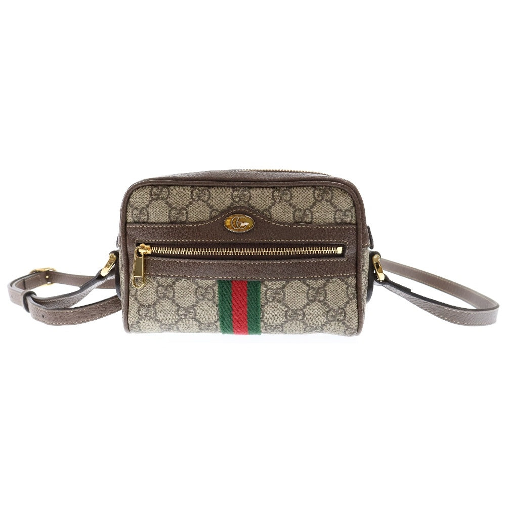 GUCCI(グッチ) GGスプリーム オフィディア ショルダーバッグ ブラウン PVC ゴールド金具 517350