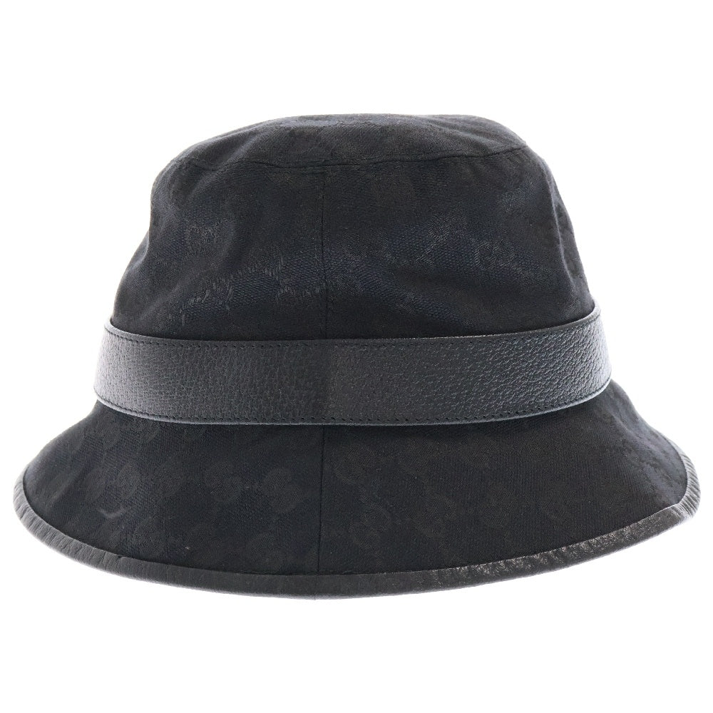 GUCCI(グッチ) GGキャンバス バケットハット ブラック コットン 576587 帽子