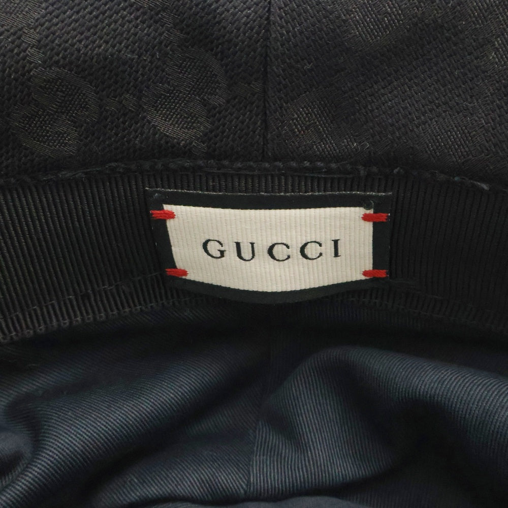 GUCCI(グッチ) GGキャンバス バケットハット ブラック コットン 576587 帽子