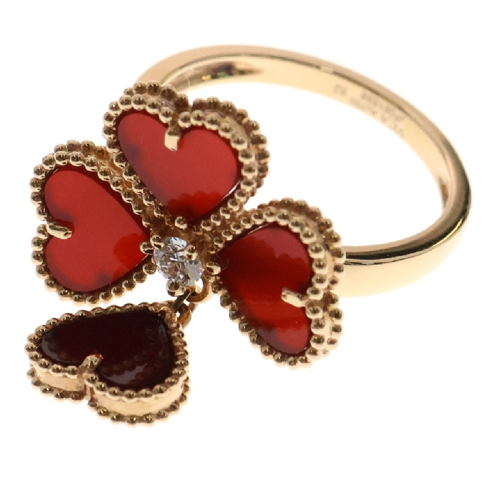 Van Cleef & Arpels(ヴァンクリーフアンドアーペル) スウィートアルハンブラ エフイヤージュ カーネリアン 1PD ダイヤモンド リング Au750PG K18 ピンクゴールド VCARN5P6 指輪 ジュエリー