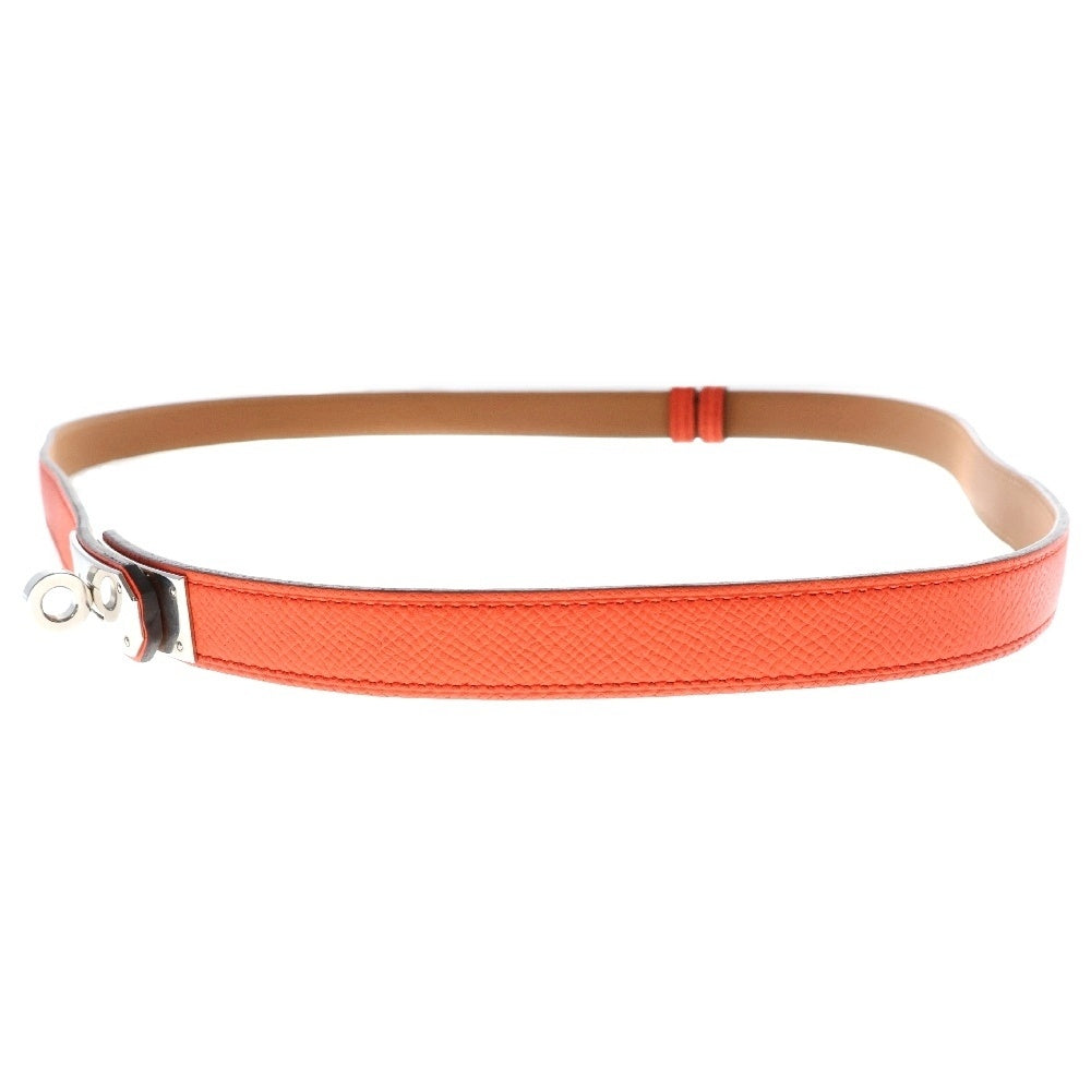 HERMES(エルメス) ケリーベルト オレンジ エプソン レザー T刻印 シルバー金具