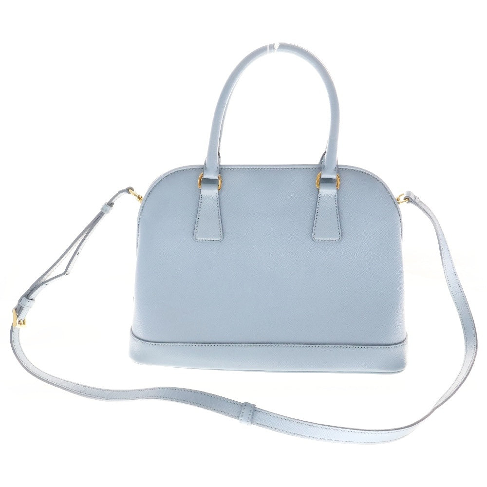 PRADA(プラダ) ロゴトライアングルプレート サフィアーノ レザー2WAYハンドバッグ ショルダーバッグ ブルー BN2567