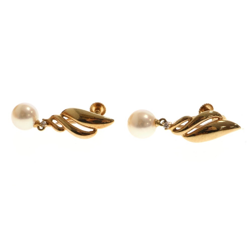 TASAKI(タサキ) パールイヤリング ゴールド ダイヤモンド K18 0.01ct 6.8mm ジュエリー