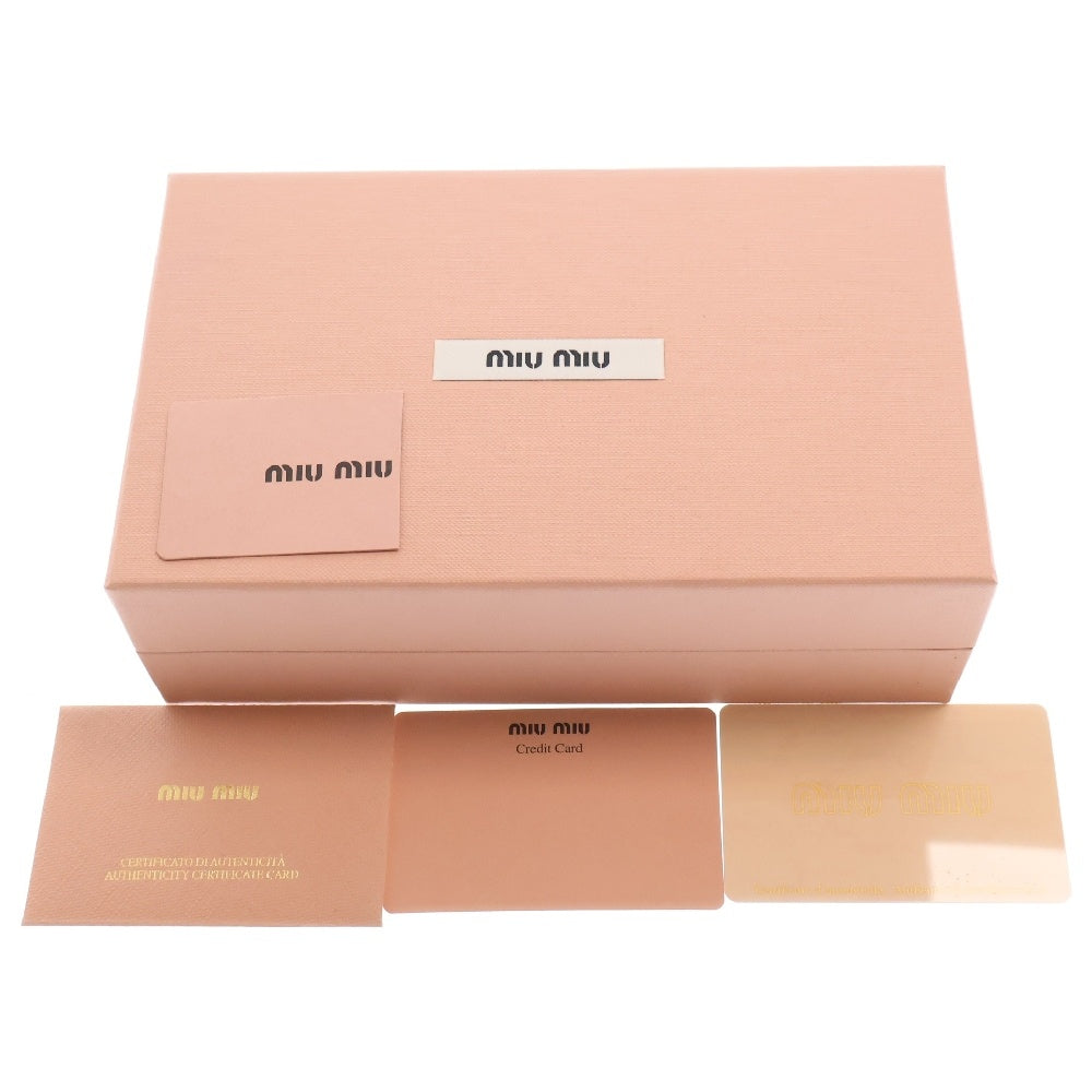 miumiu(ミュウミュウ) リボン 二つ折り長財布 ブラック パテント 5M1120