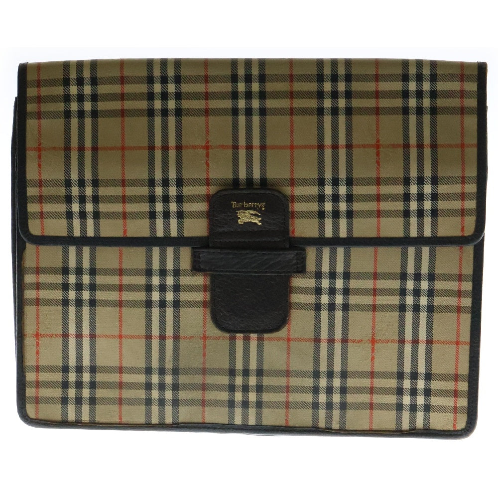 BURBERRY(バーバリー) ノバチェック クラッチバッグ セカンドバッグ ベージュ キャンバス×レザー