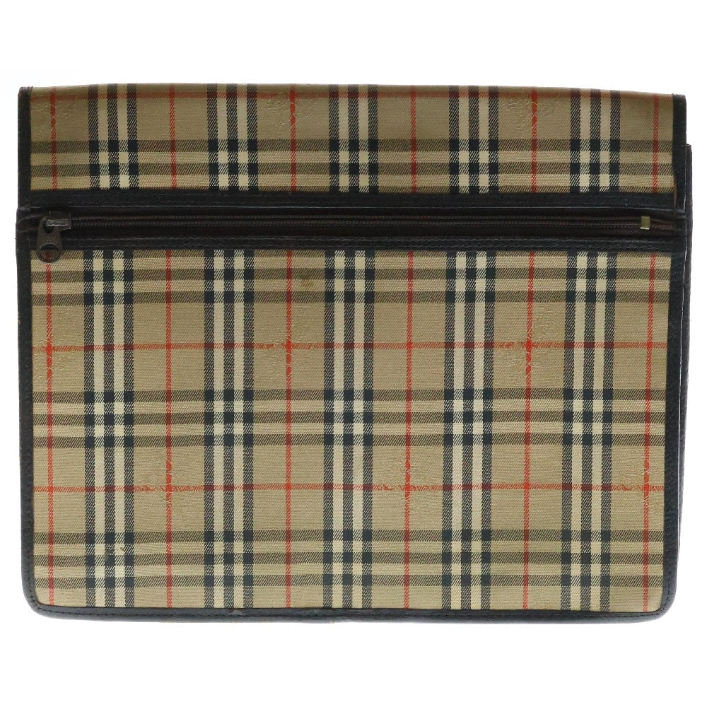 BURBERRY(バーバリー) ノバチェック クラッチバッグ セカンドバッグ ベージュ キャンバス×レザー