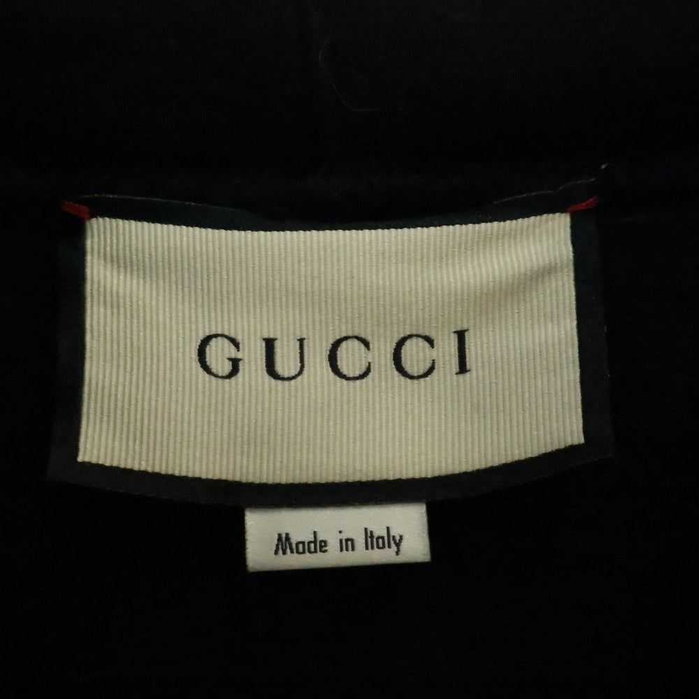 GUCCI(グッチ) フロントロゴ テニス刺繍 スウェット プルオーバーパーカー ブラック 560502 XJBCQ