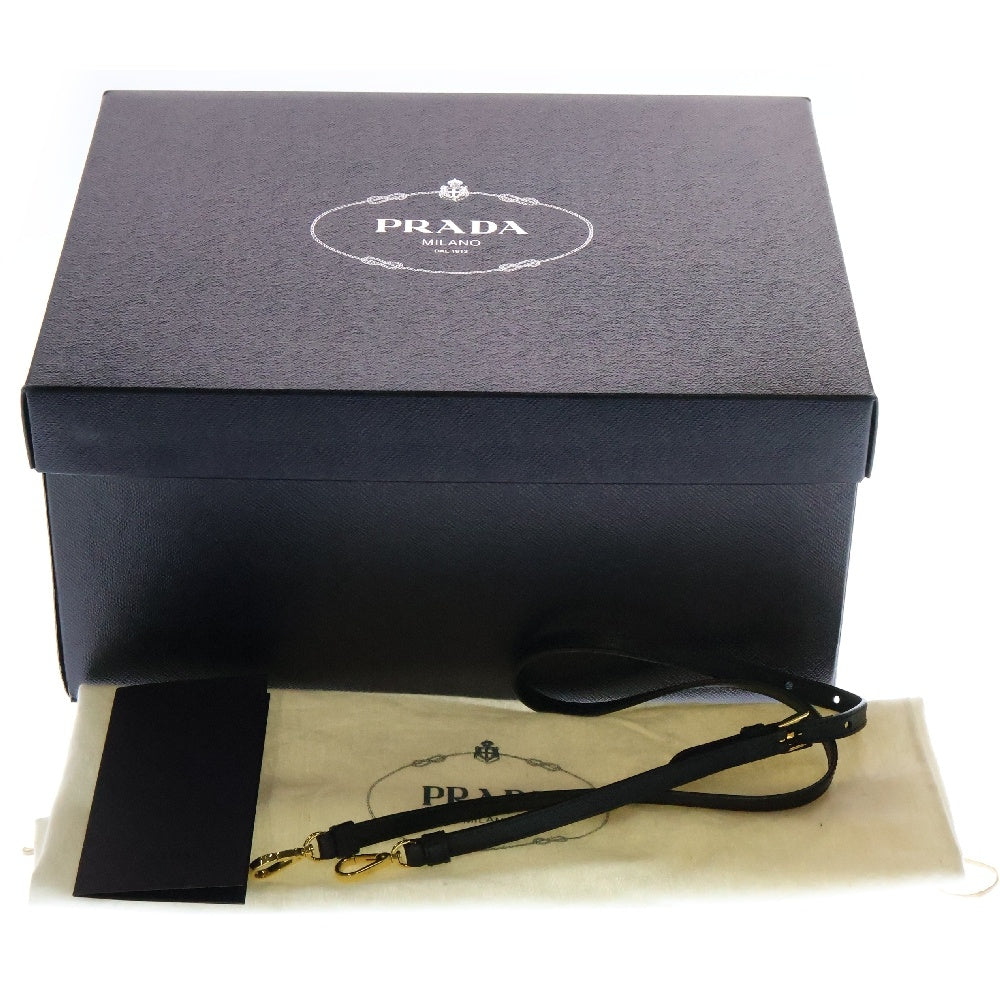 PRADA(プラダ) サフィアーノ 2WAY ハンドバッグ ショルダーバッグ ブラック レザー ゴールド金具 BL0837