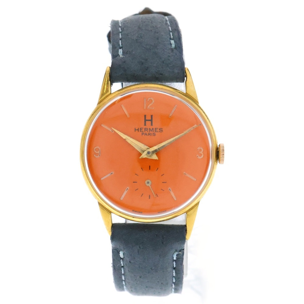 HERMES(エルメス) 腕時計 オレンジ文字盤 GP 手巻き ヴィンテージ