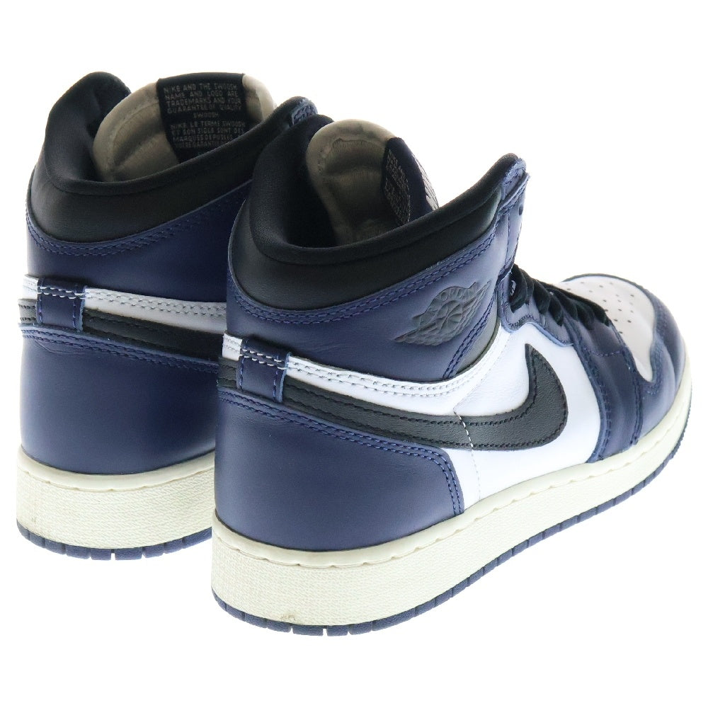 NIKE(ナイキ) AIR JORDAN 1 RETRO HIGH OG GS MIDNIGHT NAVY/BLACK-WHITE-SAIL FD1437-401 エアジョーダン1 レトロ ハイカットスニーカー ネイビー/ホワイト US5Y/23.5cm