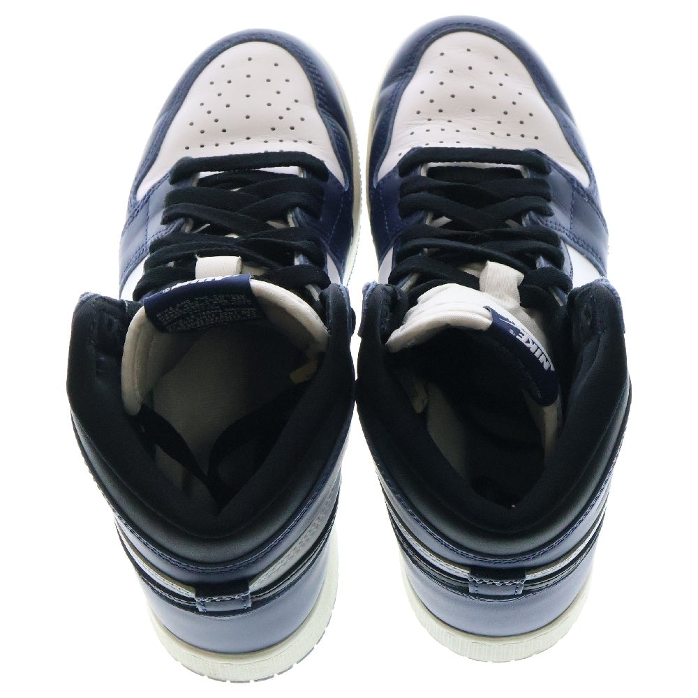 NIKE(ナイキ) AIR JORDAN 1 RETRO HIGH OG GS MIDNIGHT NAVY/BLACK-WHITE-SAIL FD1437-401 エアジョーダン1 レトロ ハイカットスニーカー ネイビー/ホワイト US5Y/23.5cm