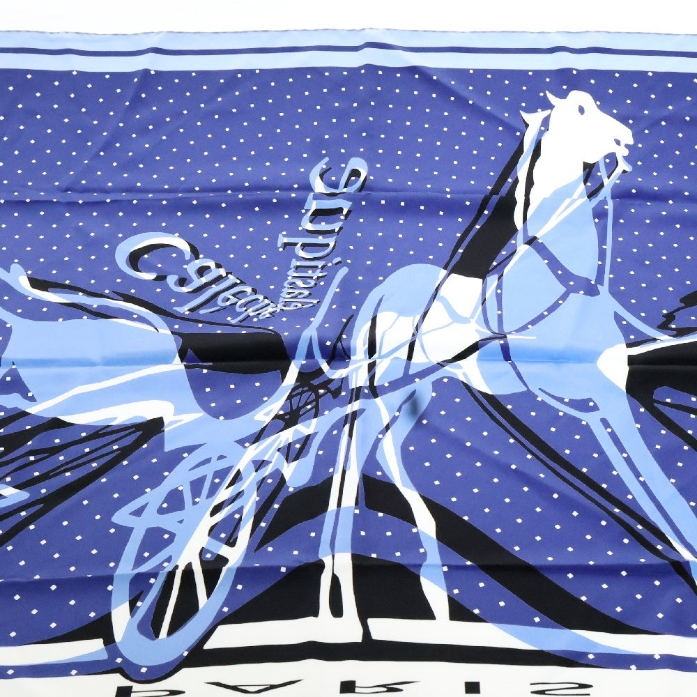 HERMES(エルメス) カレ90 CALE CHE ELASTIQE カレーシュ エラスティック ブルー シルク スカーフ