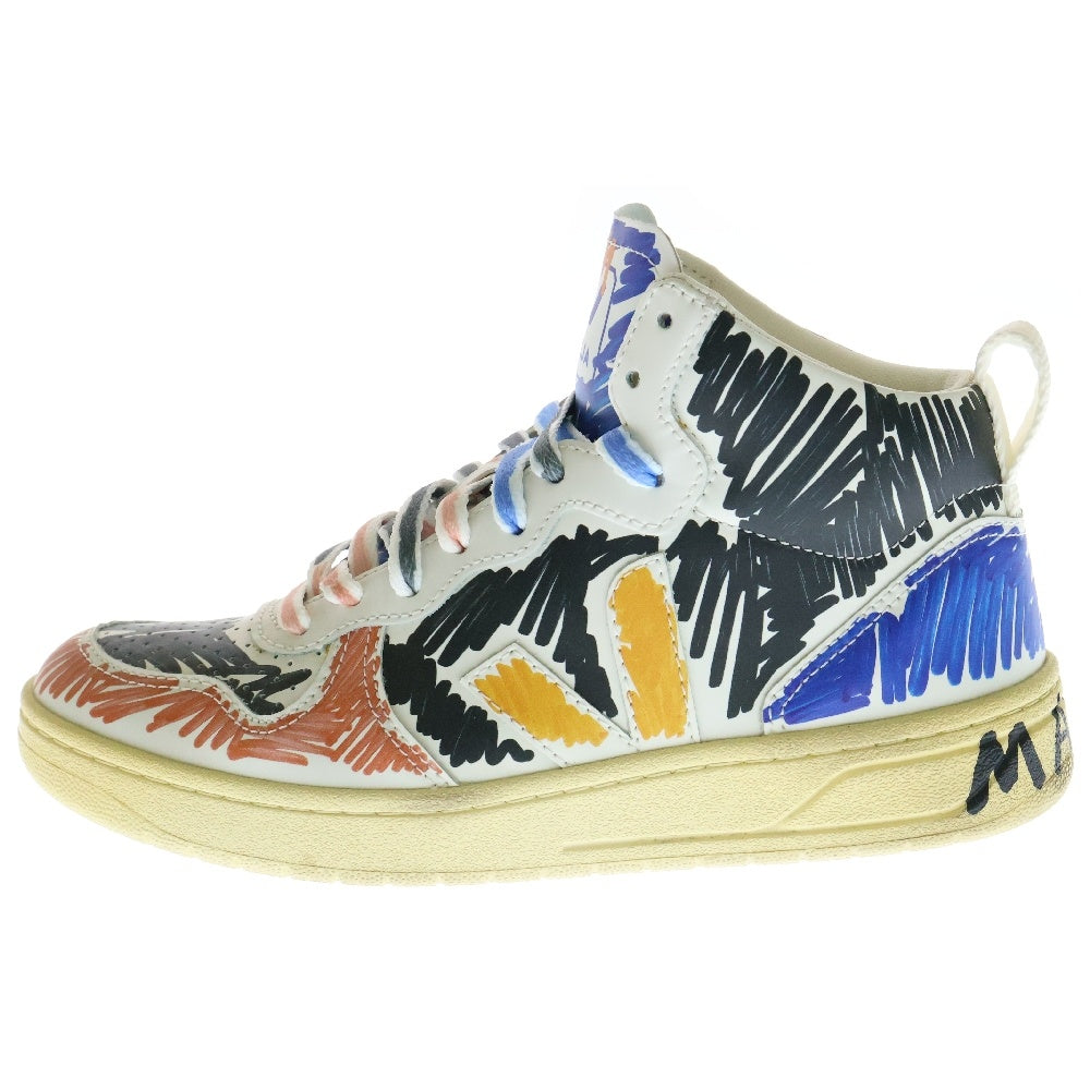 MARNI(マルニ) ×VEJA V-15 ベジャ ペイント 総柄 ミッドカットスニーカー マルチカラー レディース US5/22cm