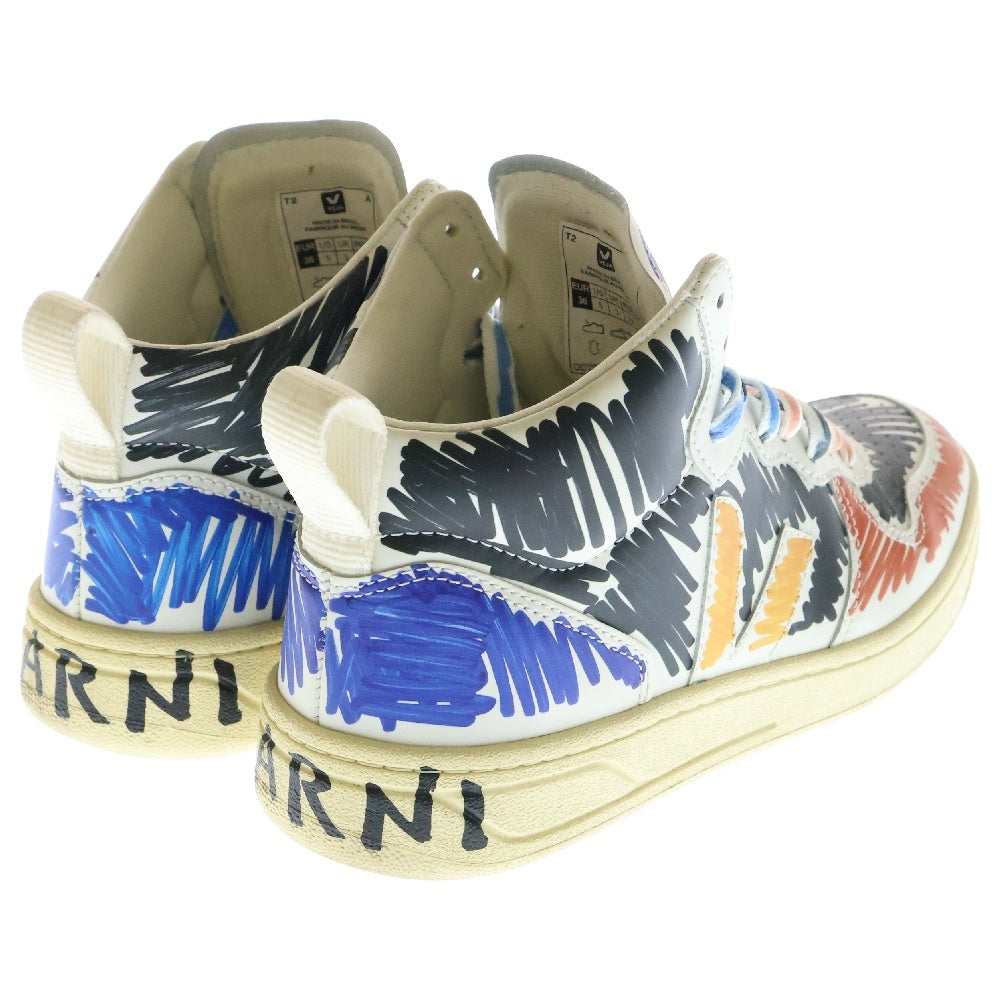 MARNI(マルニ) ×VEJA V-15 ベジャ ペイント 総柄 ミッドカットスニーカー マルチカラー レディース US5/22cm