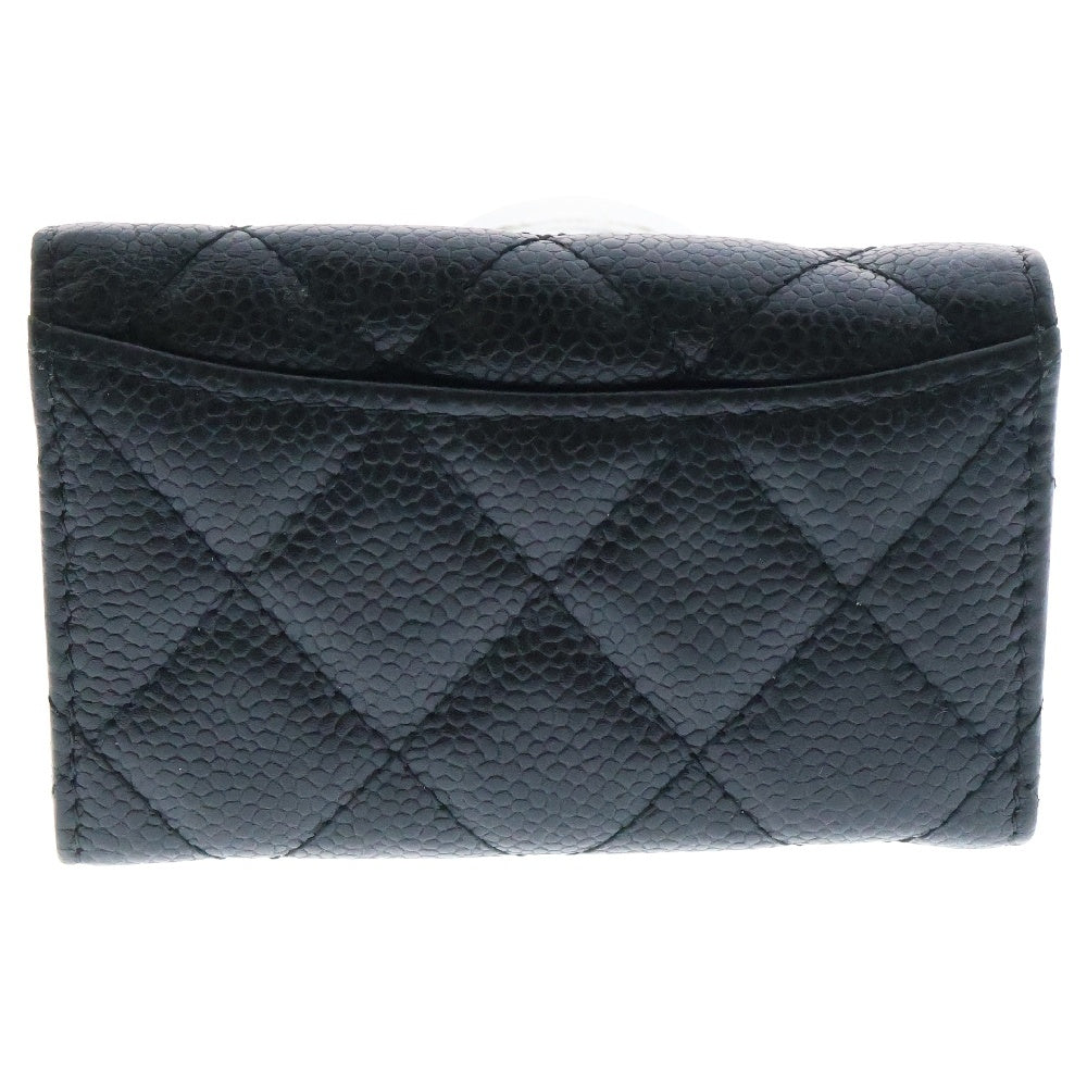 CHANEL(シャネル) マトラッセ キーケース 黒 キャビアスキン ゴールド金具 6連