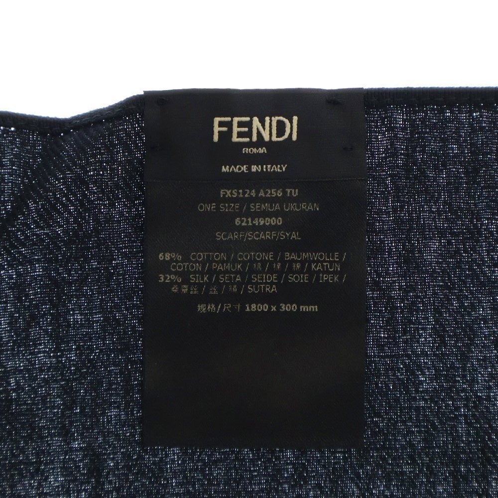 FENDI(フェンディ) ズッカ スカーフ ブラック シルク
